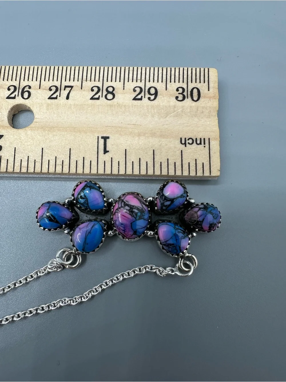 Monarch Dahlia Turquoise 925 Sterling Silver Cluster Pendant Necklace